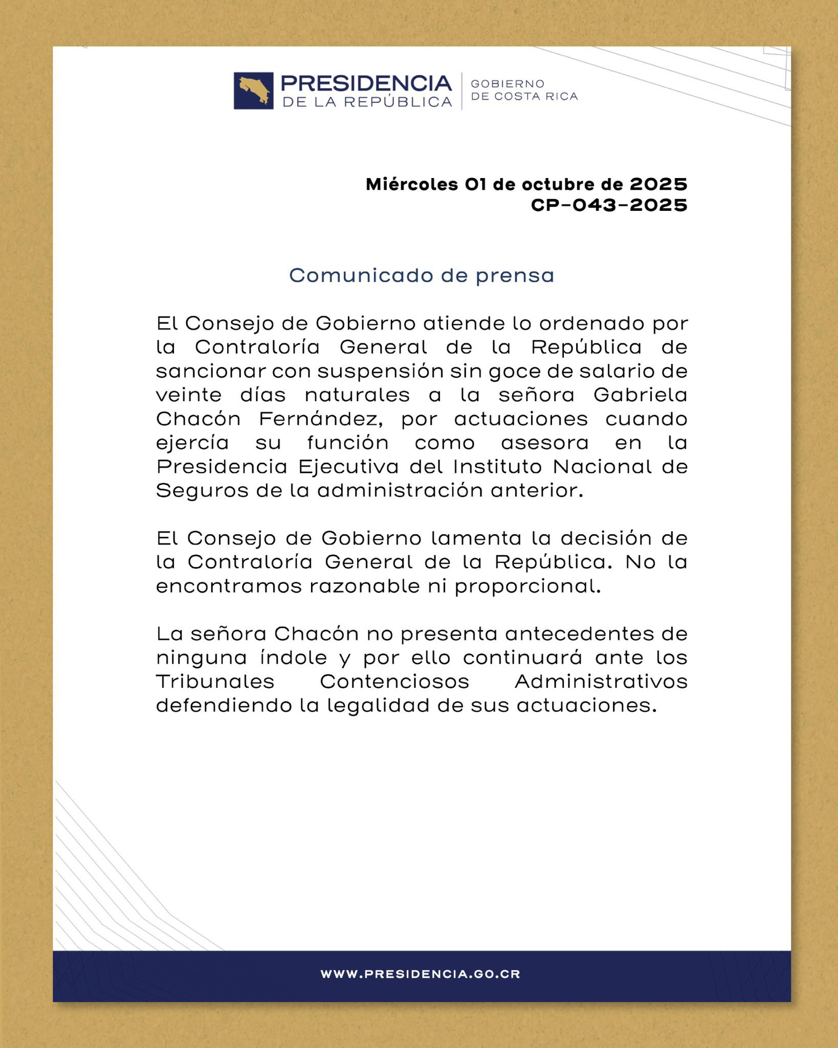 suspensión presidenta ins