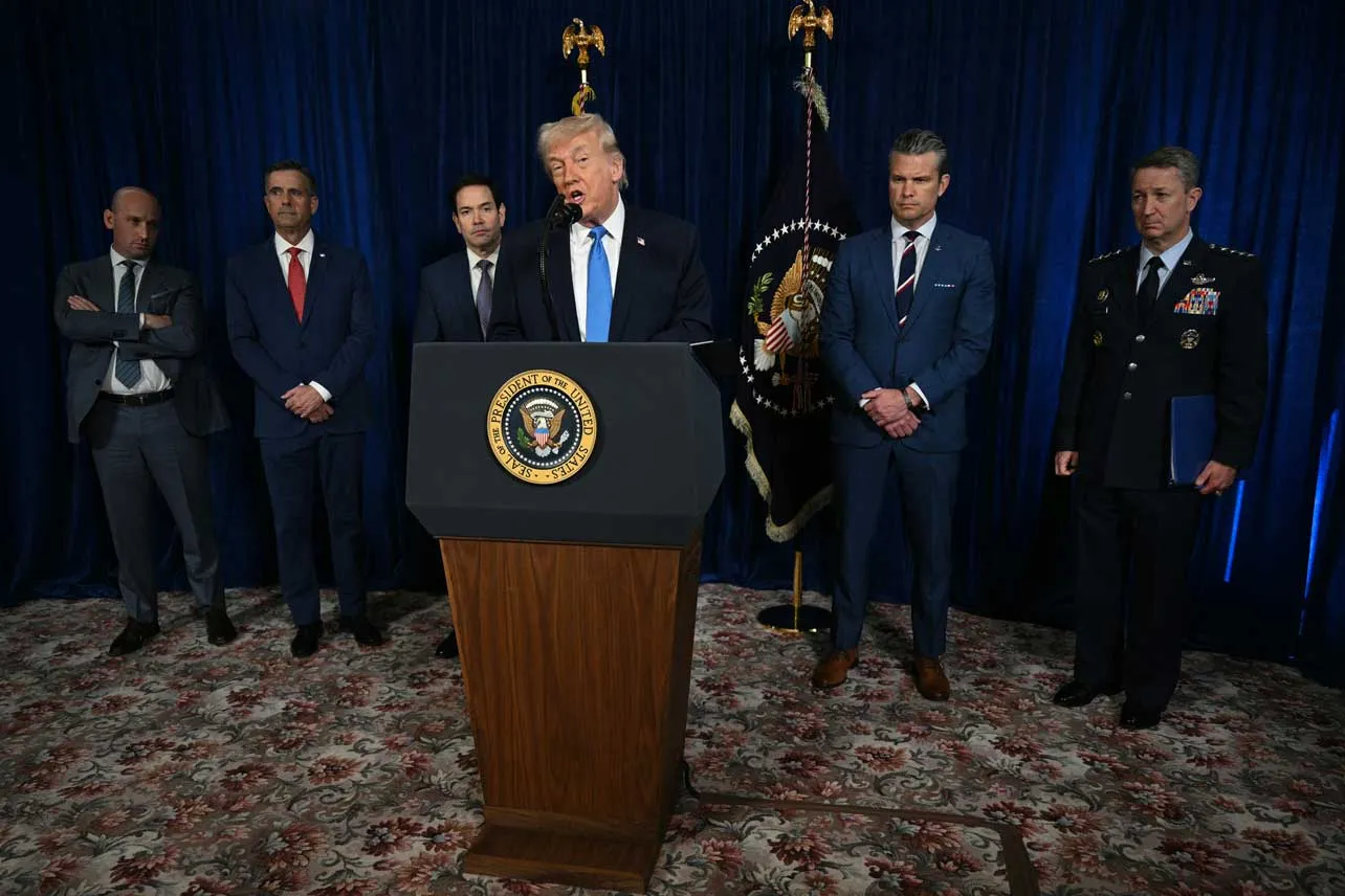 Donald Trump en conferencia de prensa.