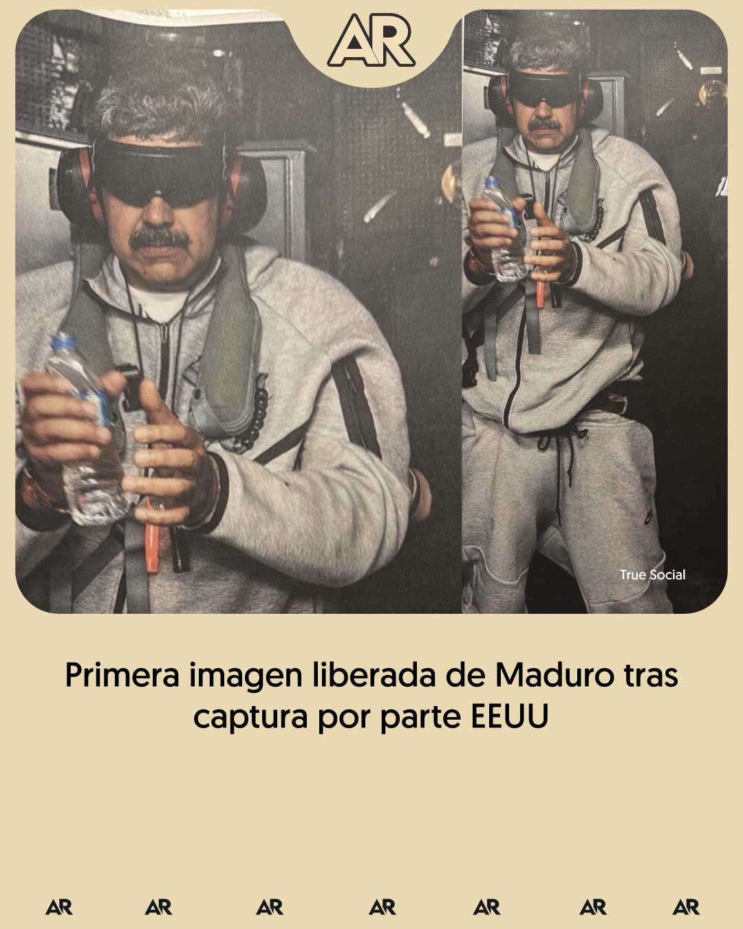 Primera foto de Maduro tras su captura.