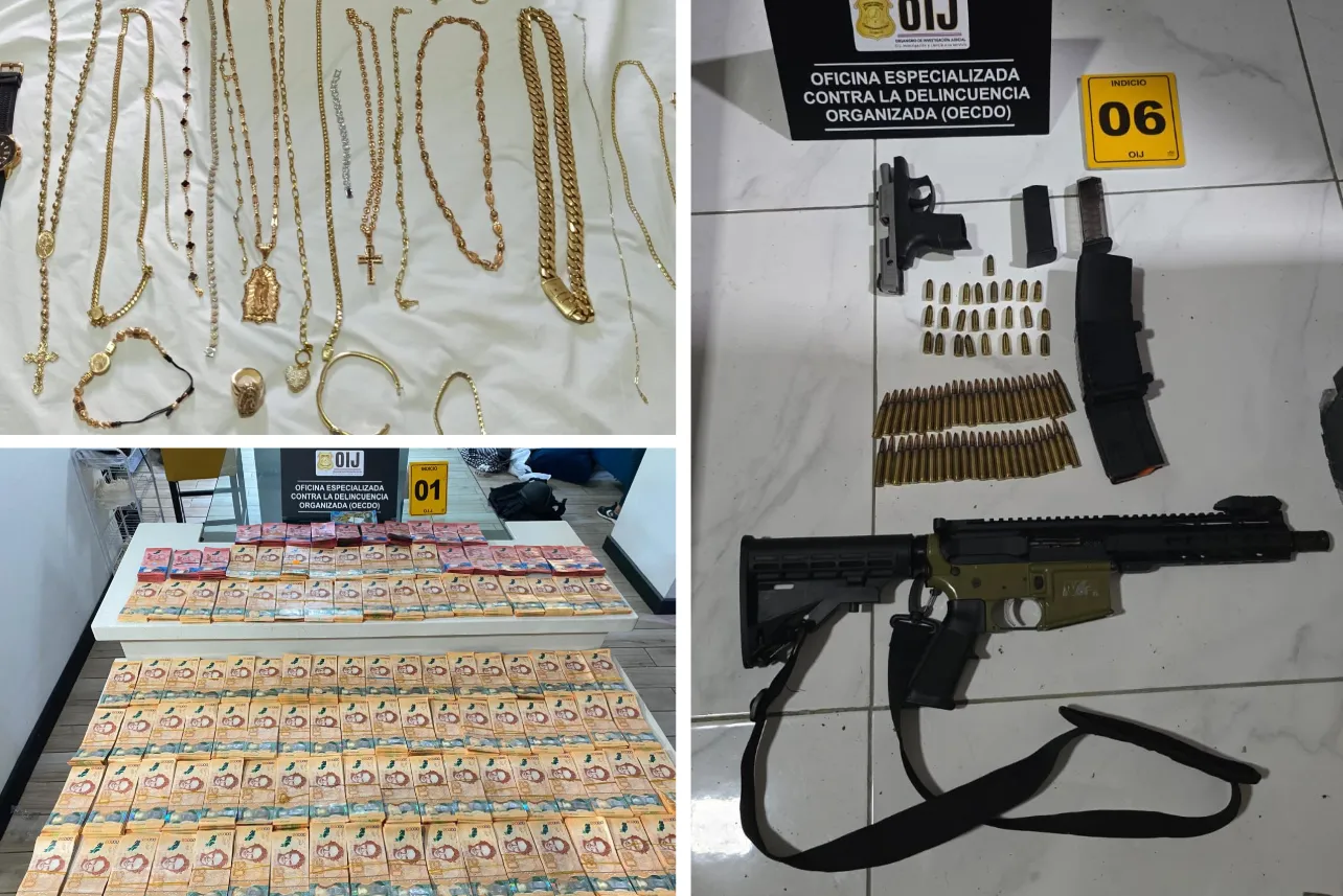 dinero, joyas, grupo criminal, cartel del Caribe Sur, noticias, OIJ, Costa Rica