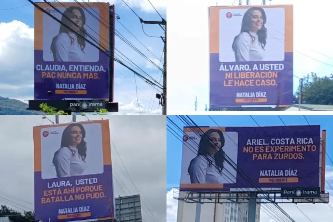 Vallas publicitarias, Natalia Díaz, mensajes, candidatos, noticias, Costa Rica
