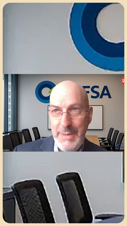 Economista en videollamada.