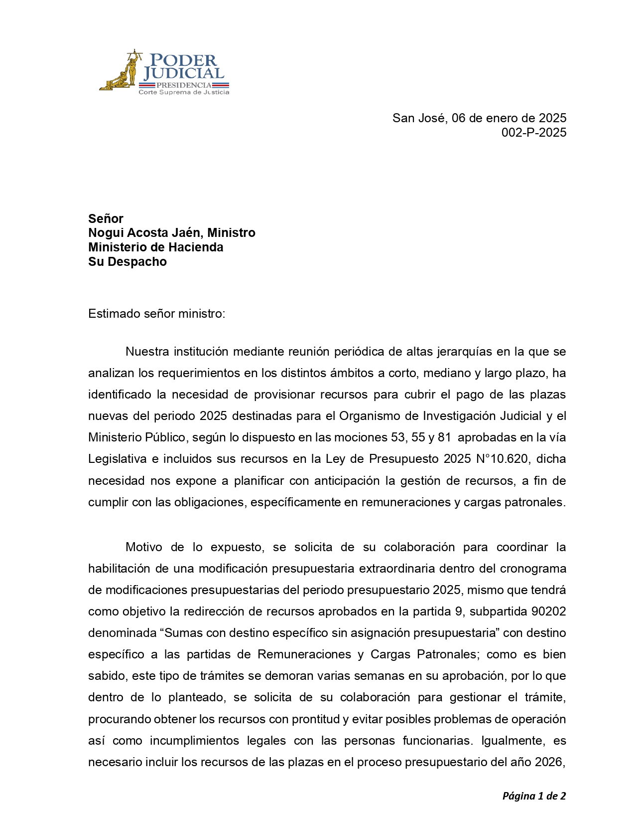 carta poder judicial hacienda