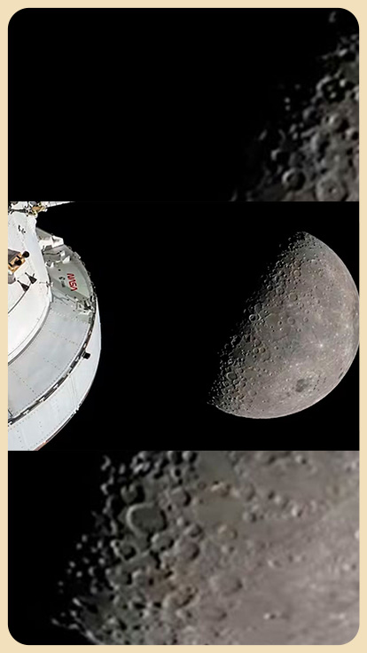 Luna desde nave espacial.