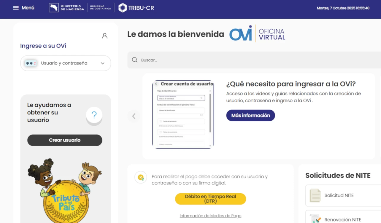declaraciones, Tribu-CR, plataforma, Ministerio de Hacienda, Dirección General Tributación