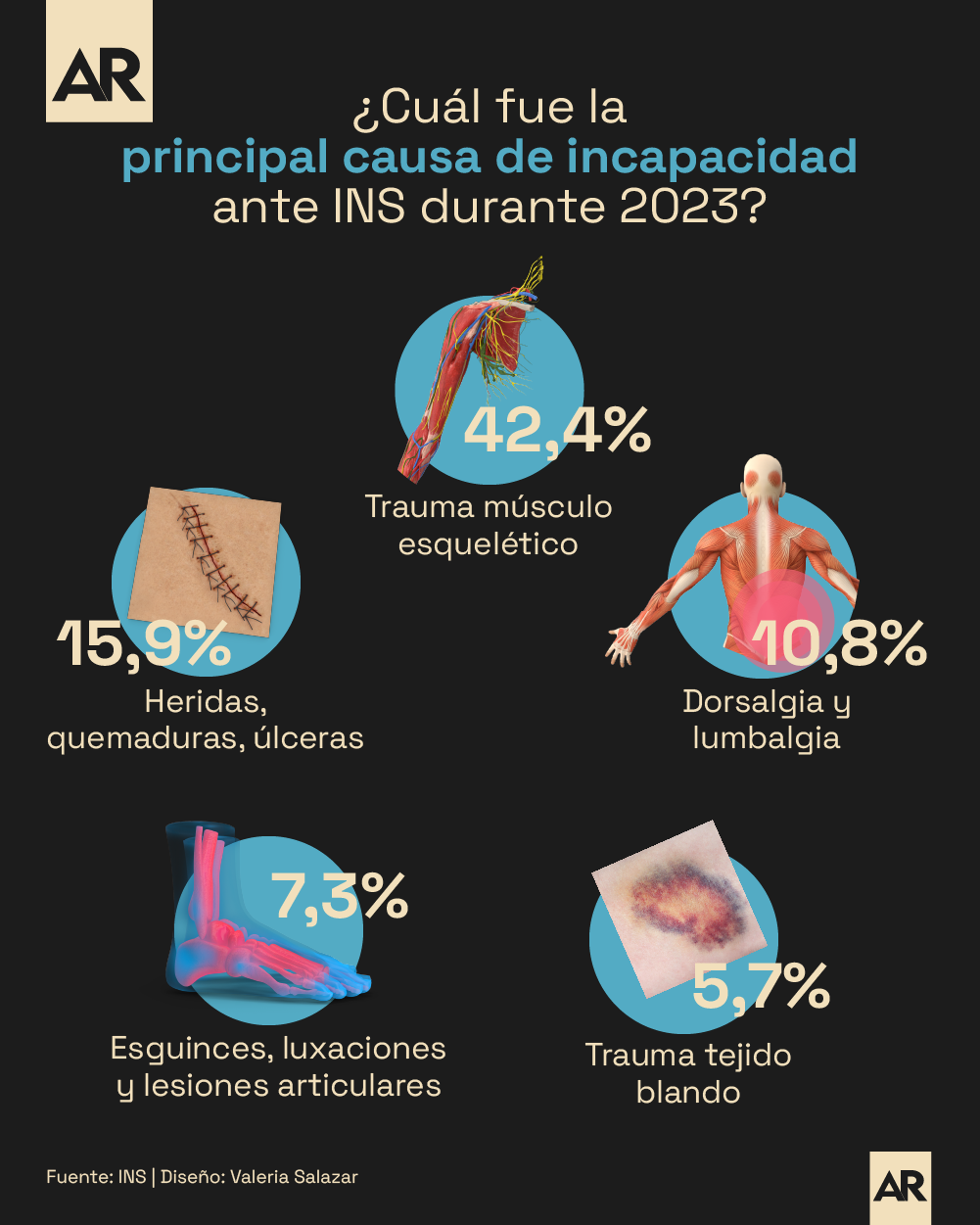 INS, Incapacidad, 2023, Causa, Diagnostico 