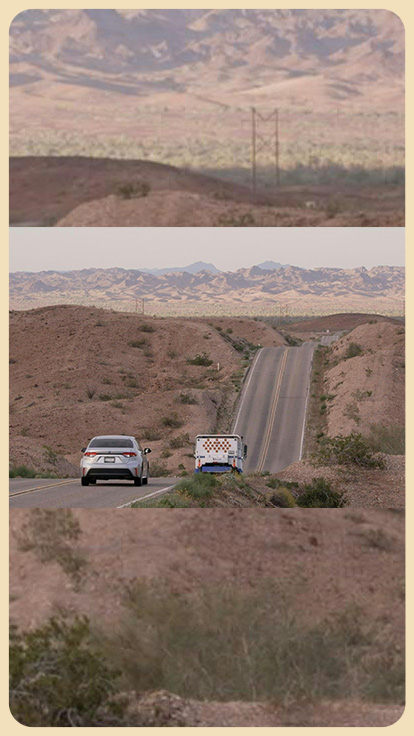 Carretera en el desierto de California.