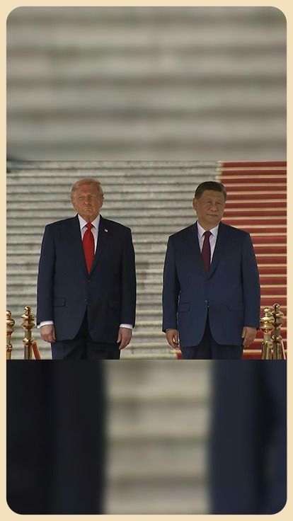 Donald Trump junto a Xi Jinping.