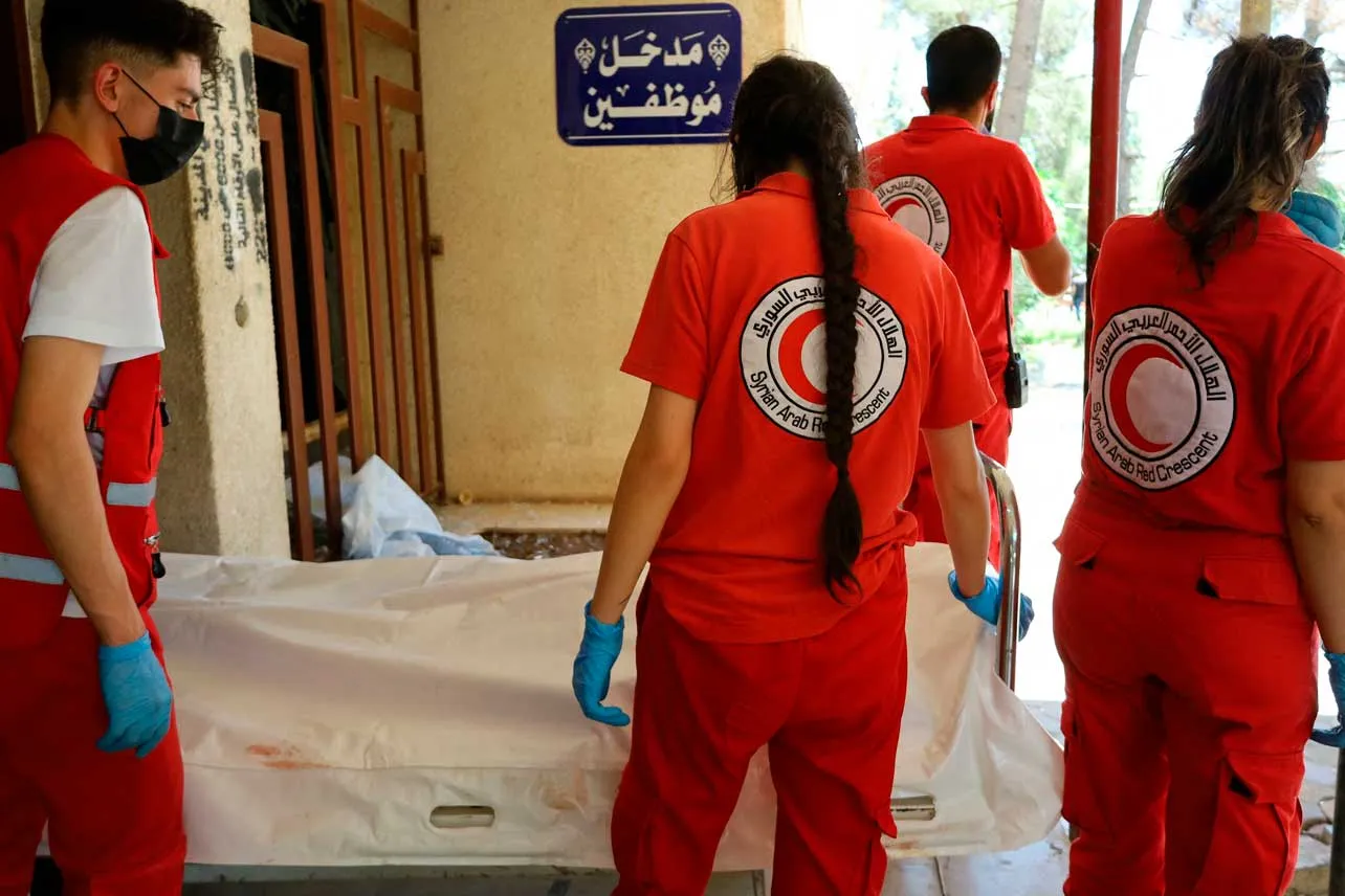 Funcionarios de la Luna Roja en Siria.