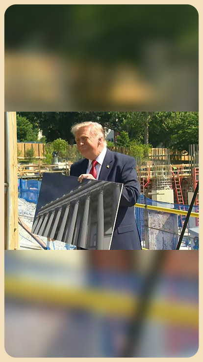 Donald Trump en construcción de salón.