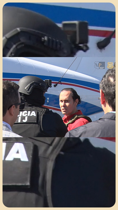 Celso Gamboa siendo extraditado.