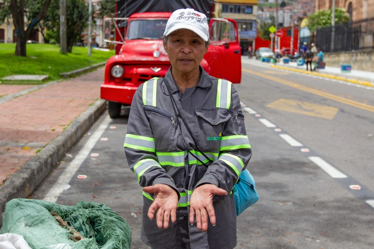 Miriam Calderon, 68 años, en Bogotá, Colombia.