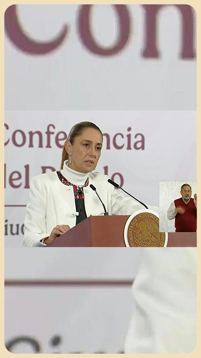 Presidenta Claudia Sheinbaum en conferencia.