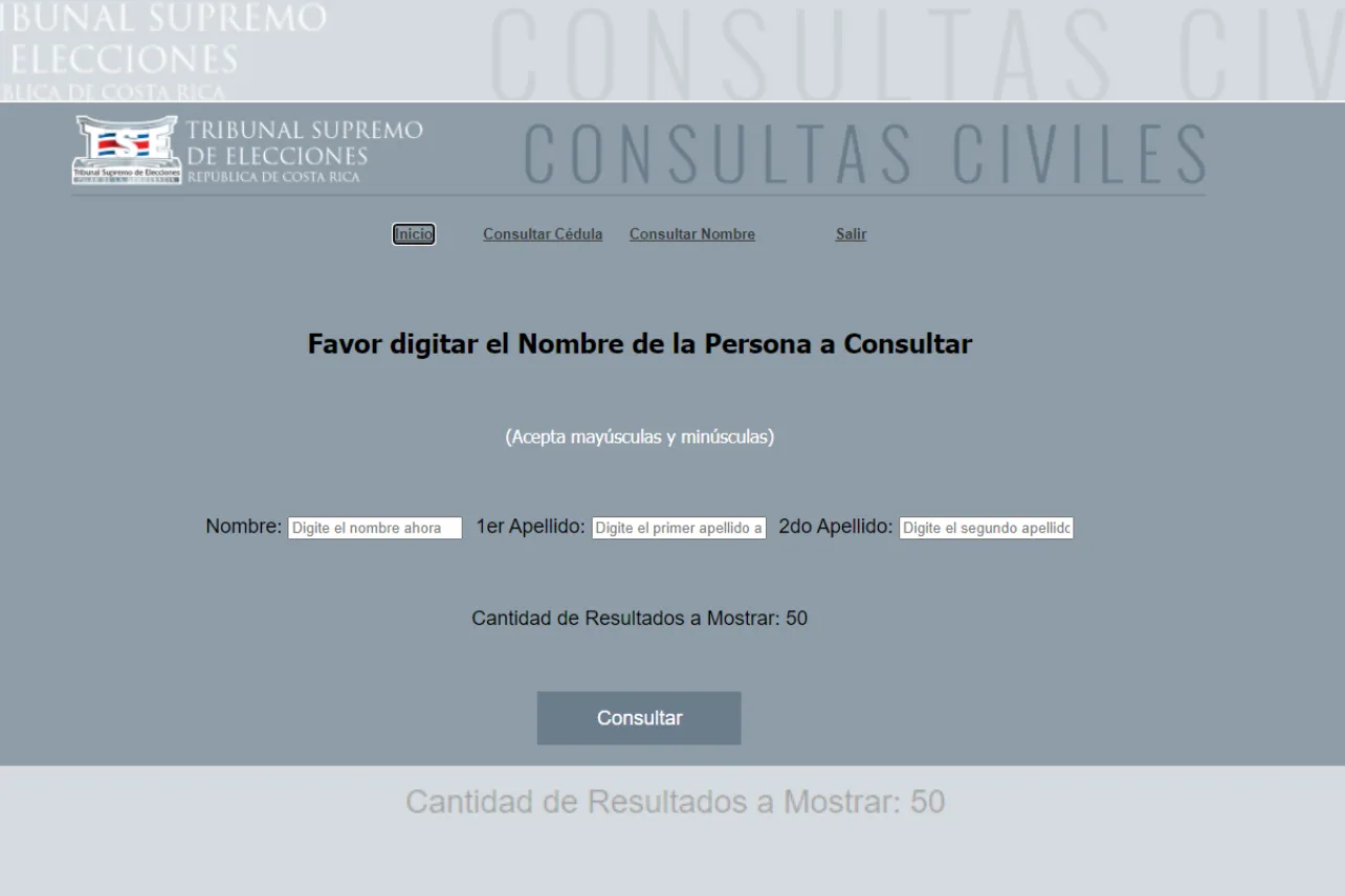 TSE, consultas, Registro Civil