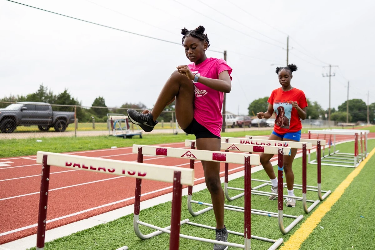 Entrenamiento en la pista Sha'Carri Richardson, en Dallas. 