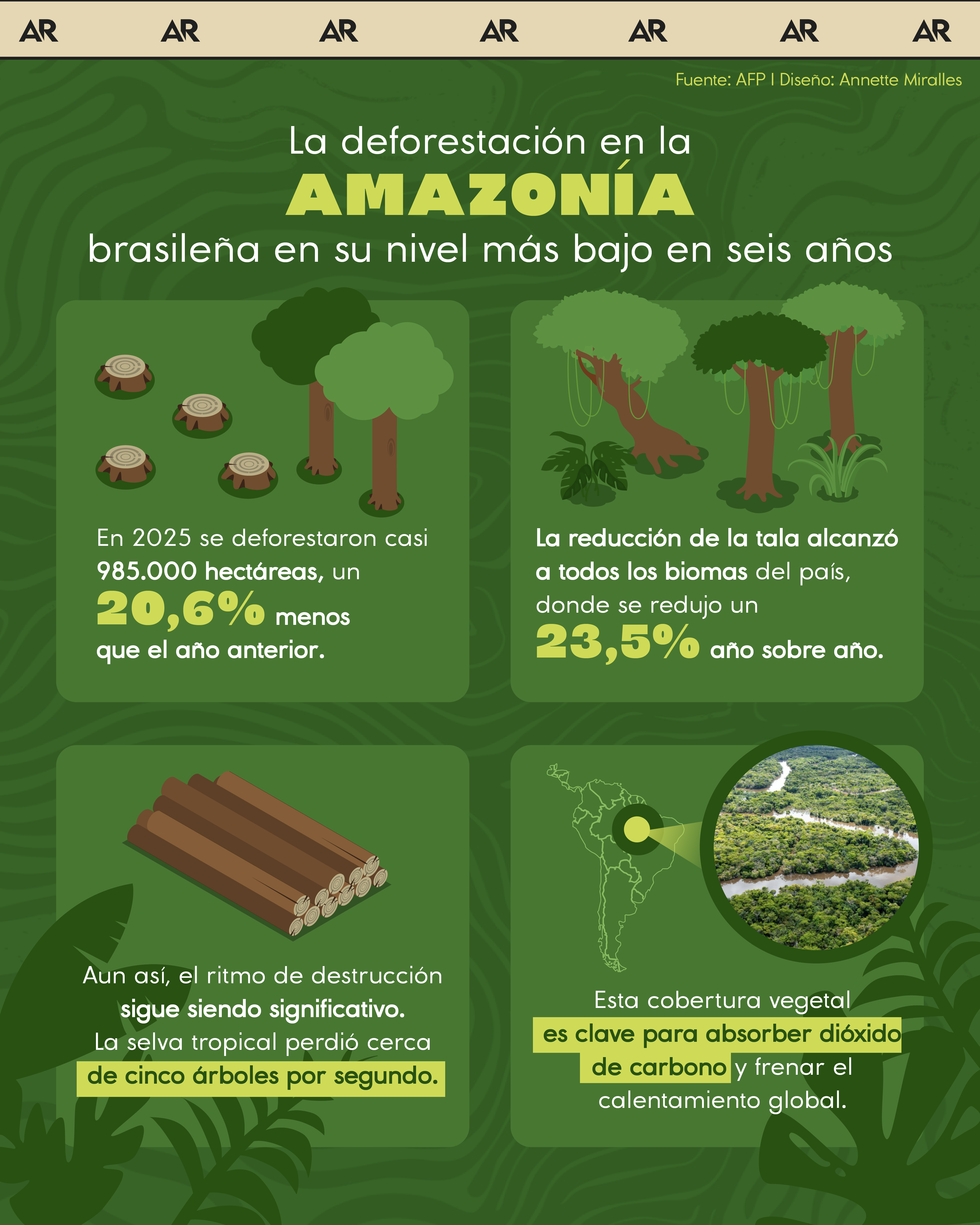 La deforestación en la Amazonía brasileña en su nivel más bajo en seis años