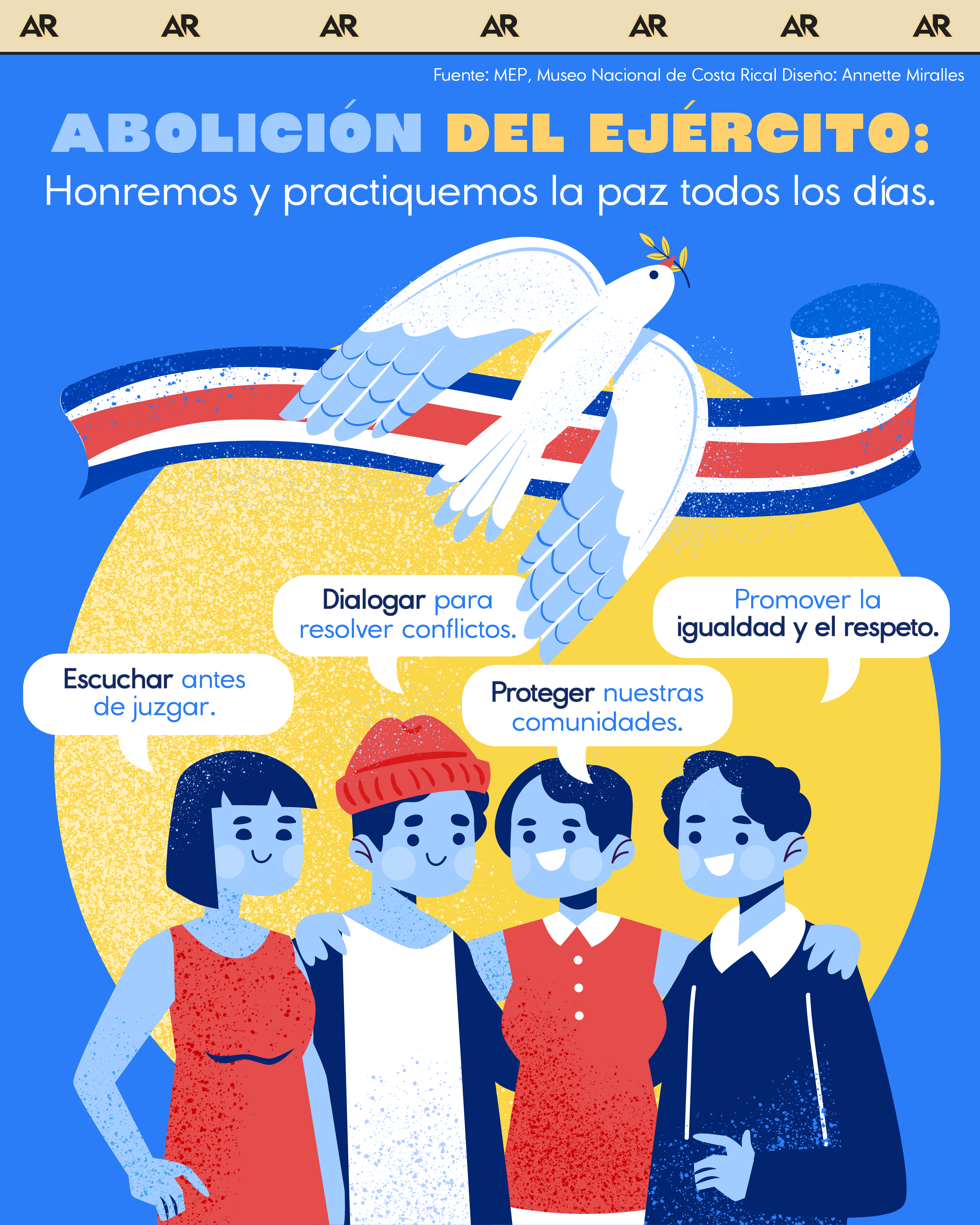 Abolición del ejército: Honremos y practiquemos la paz todos los días.