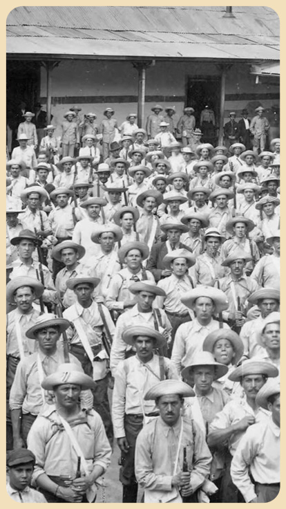 Decenas de hombres del ejército de Costa Rica en 1948.