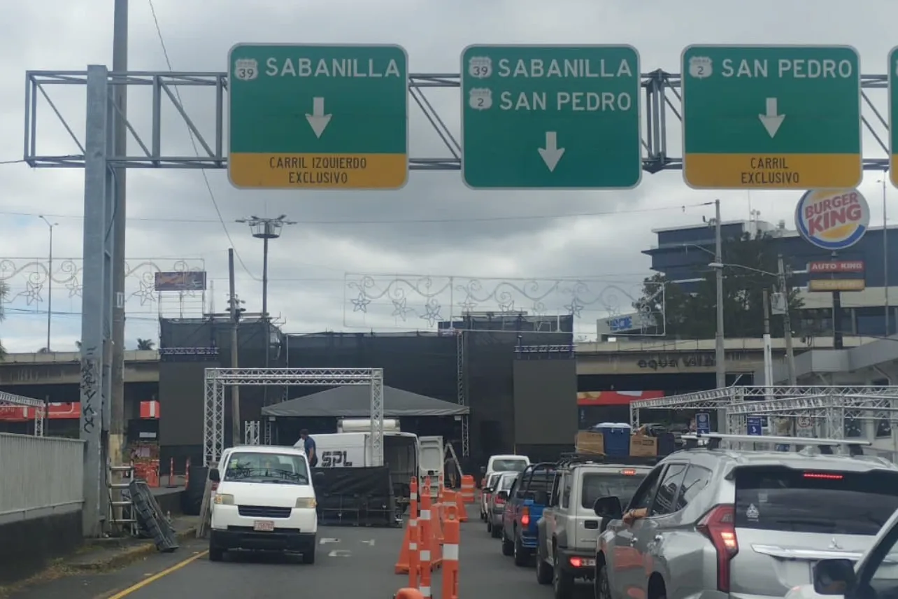 Celebración, fin de año, vía principal, acceso, San Pedro, cierre total, noticias, Costa Rica