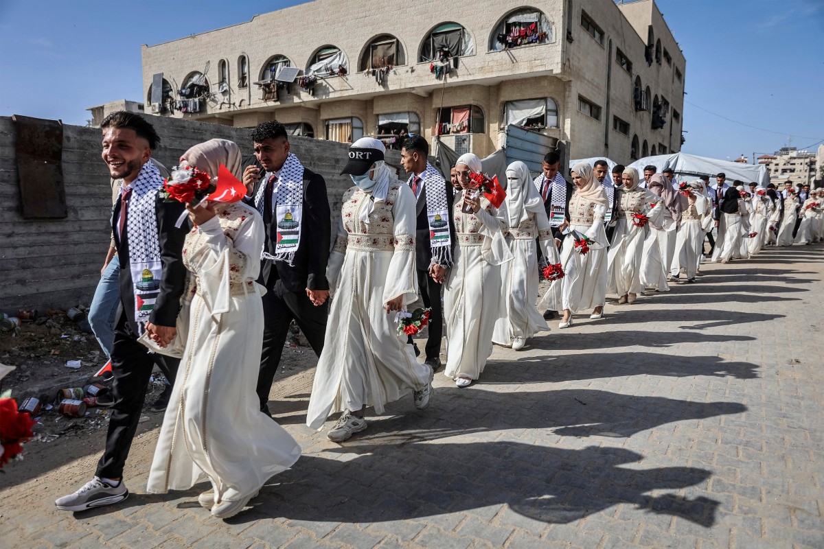 Boda masiva en Gaza