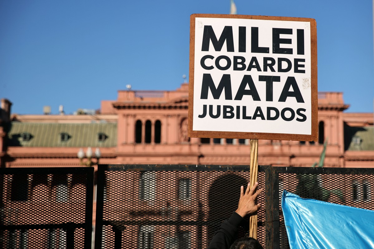 Protesta de jubilados en Argentina