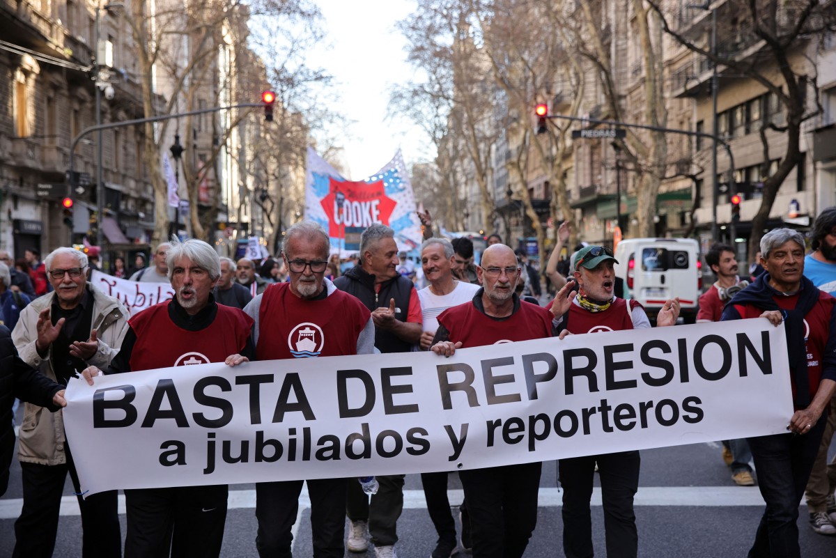 Protesta de jubilados en Argentina