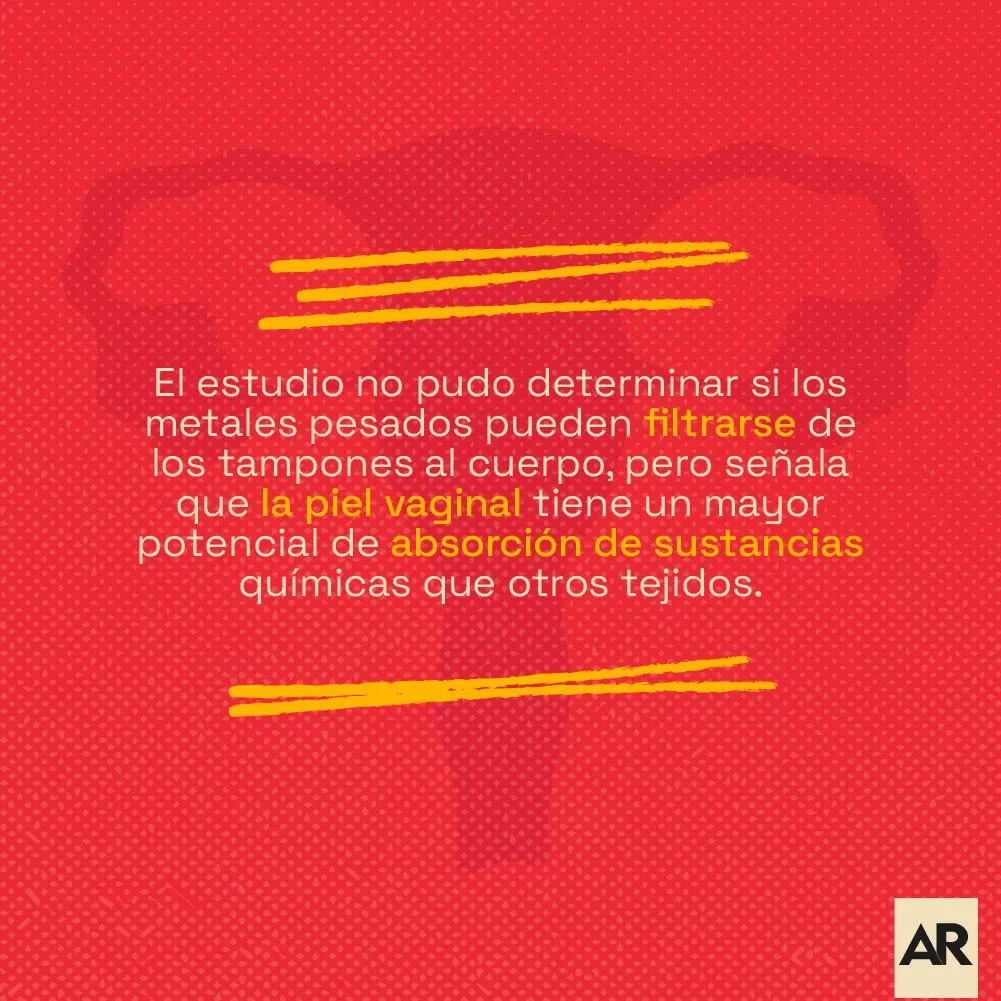 ¿Hay presencia de metales pesados en tampones?