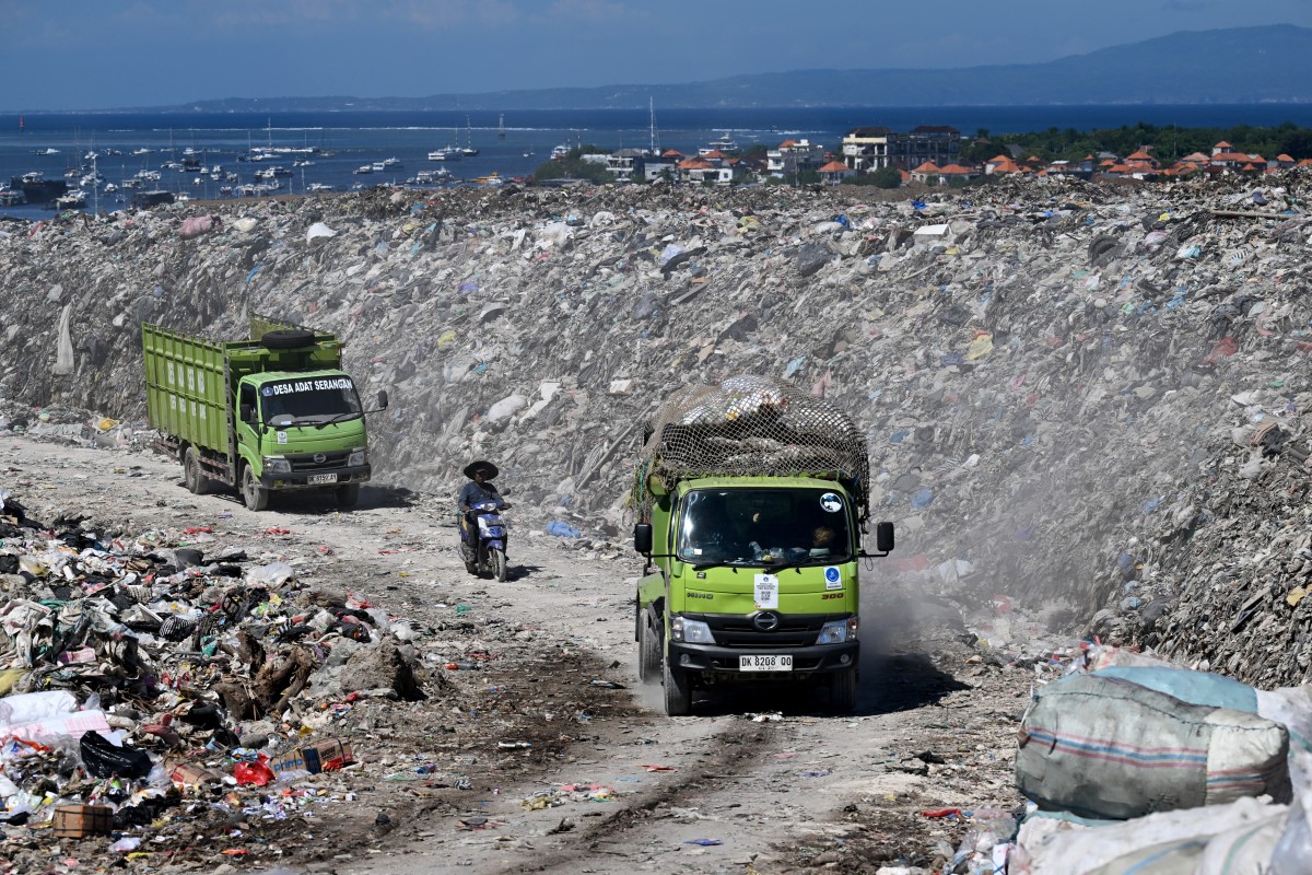 Basura en la isla de Bali, Indonesia
