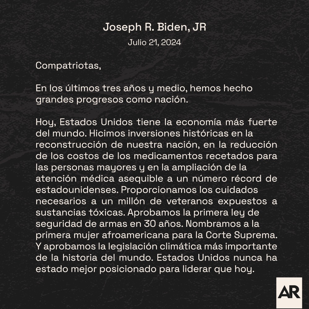 Carta de Biden