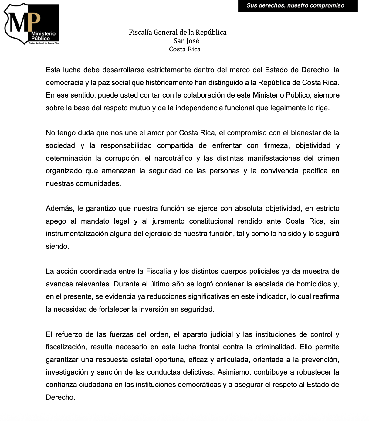 Carta de Carlo Díaz a Laura Fernández