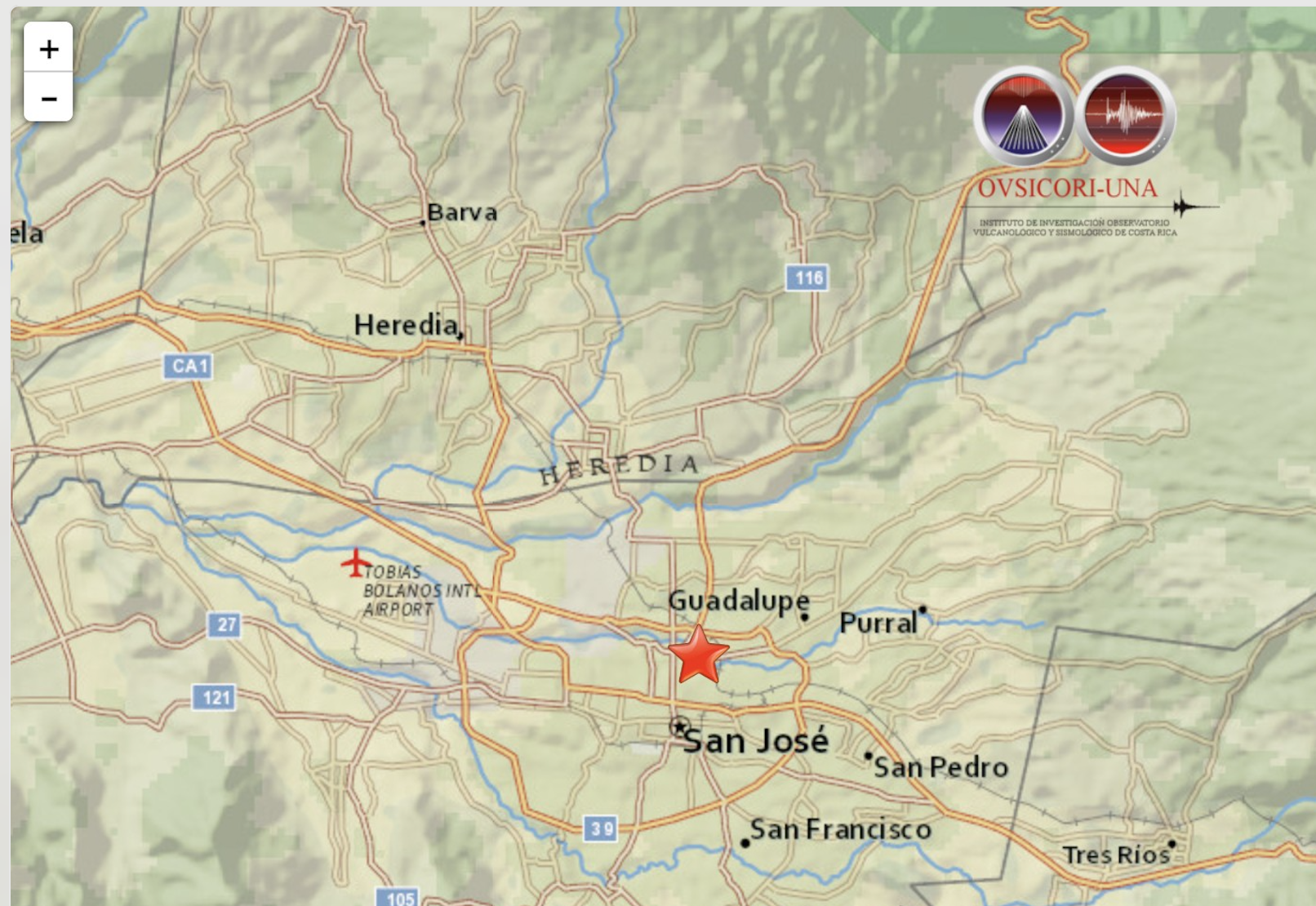 Sismo, San José, Ovsicori