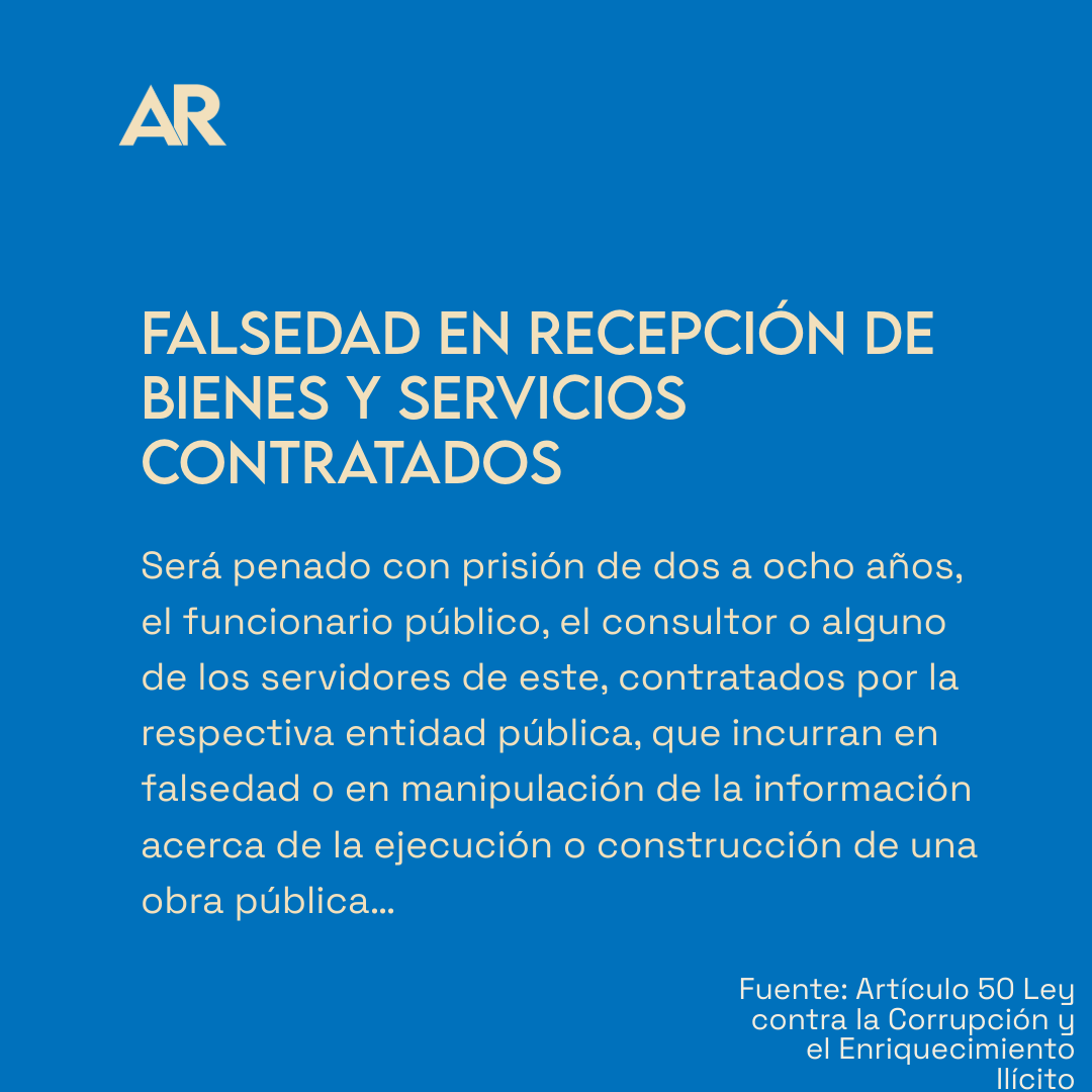 Falsedad en recepción de bienes