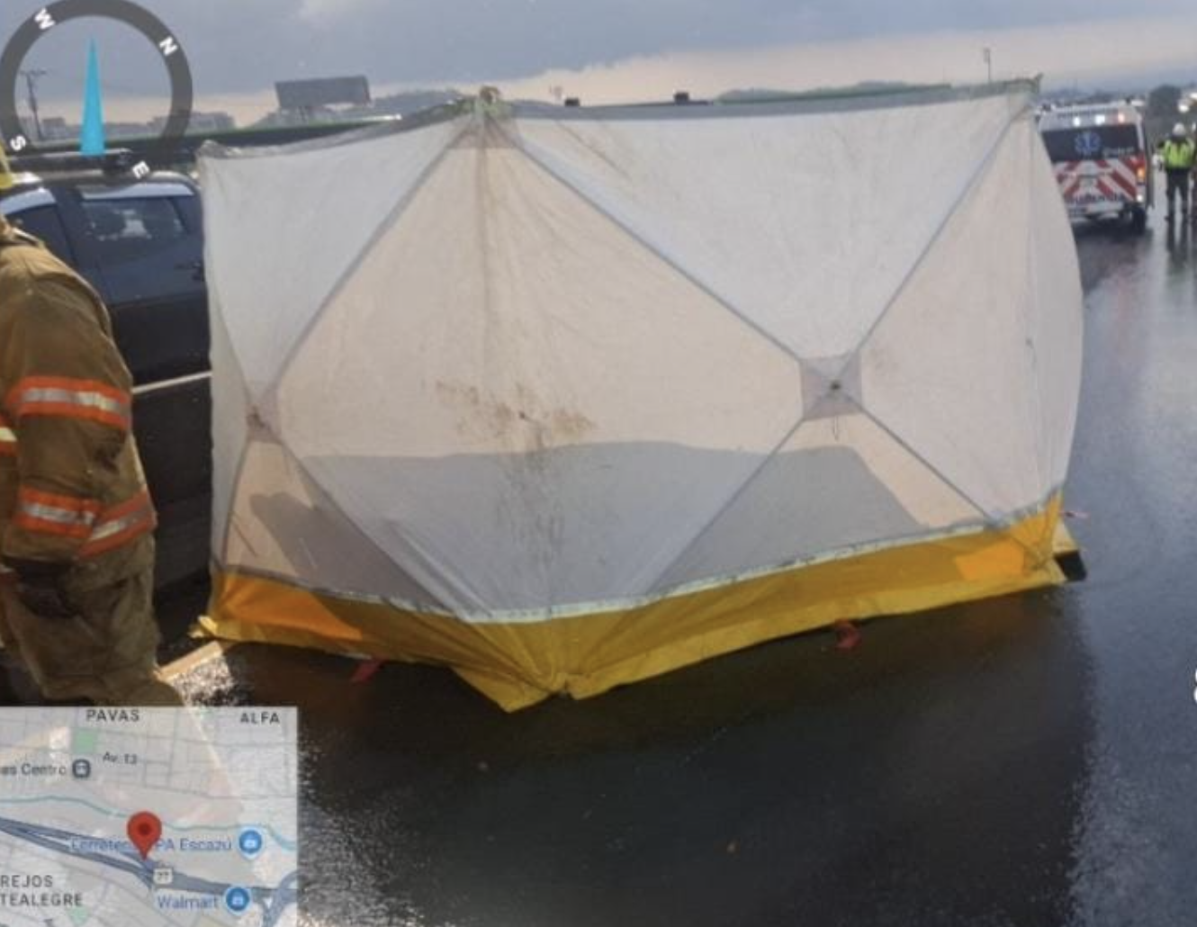 Mamparas, ruta 27, donación
