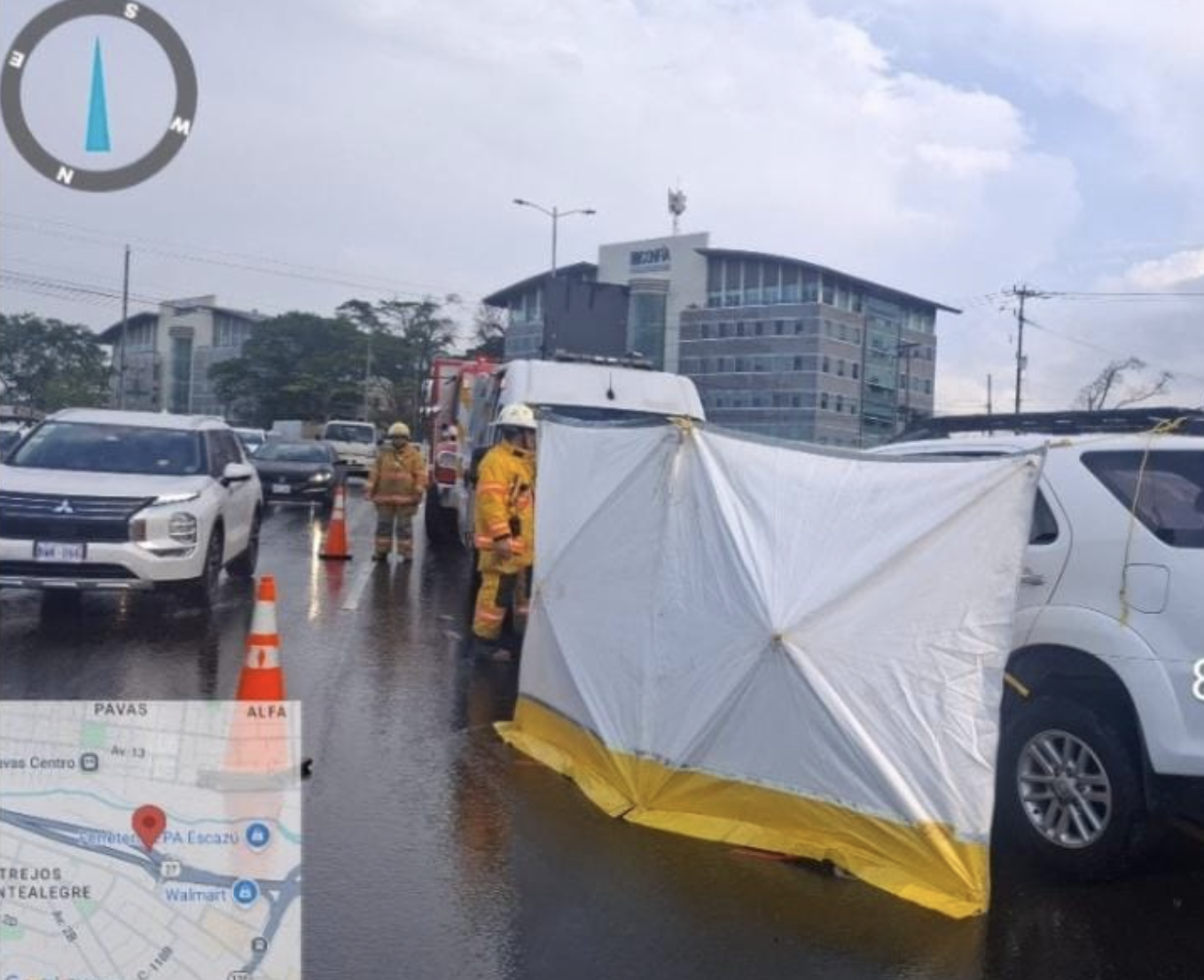 Mamparas utilizadas en ruta 27